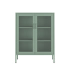 Manhattan Comfort Amelia Modern 32" Metal Accent Cabinet in Sage Green