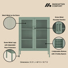 Manhattan Comfort Amelia Modern 32" Metal Accent Cabinet in Sage Green