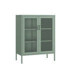 Manhattan Comfort Amelia Modern 32" Metal Accent Cabinet in Sage Green