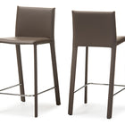 Baxton Studio Crawford Modern and Contemporary Taupe Leather Upholstered Counter Height Stool (Set of 2)