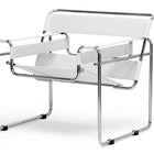 Baxton Studio Jericho Cream Leather Mid-Century Modern Accent Chair