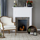 Baxton Studio Charlemagne Traditional French Accent Chair-Ash