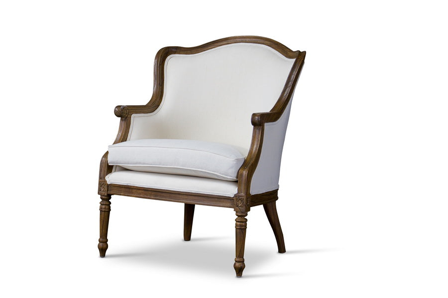 Baxton Studio Charlemagne Traditional French Accent Chair-Ash