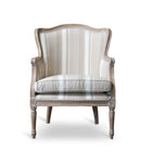 Baxton Studio Charlemagne Traditional French Accent Chair-Oak (Brown Stripe)