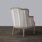 Baxton Studio Charlemagne Traditional French Accent Chair-Oak (Brown Stripe)