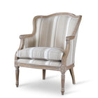 Baxton Studio Charlemagne Traditional French Accent Chair-Oak (Brown Stripe)