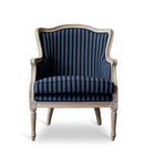 Baxton Studio Charlemagne Traditional French Black and Grey Striped Accent Chair