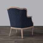 Baxton Studio Charlemagne Traditional French Black and Grey Striped Accent Chair