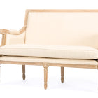 Baxton Studio Chavanon Wood & Light Beige Linen Traditional French Loveseat