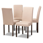 Baxton Studio Andrew Contemporary Espresso Wood Beige Fabric Dining Chair - Set of 4