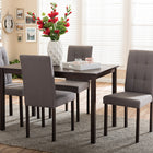 Baxton Studio Andrew Modern and Contemporary 5-Piece Grey Fabric Upholstered Grid-tufting Dining Set