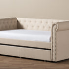 Baxton Studio Mabelle Modern and Contemporary Beige Fabric Trundle Daybed