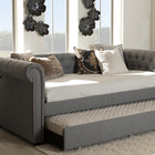 Baxton Studio Mabelle Modern and Contemporary Grey Fabric Trundle Daybed