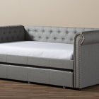 Baxton Studio Mabelle Modern and Contemporary Grey Fabric Trundle Daybed