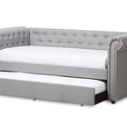 Baxton Studio Mabelle Modern and Contemporary Grey Fabric Trundle Daybed