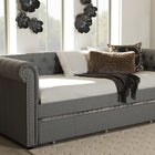 Baxton Studio Mabelle Modern and Contemporary Grey Fabric Trundle Daybed
