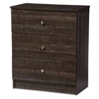 Baxton Studio Decon Modern and Contemporary Espresso Brown Wood 3-Drawer Storage Chest
