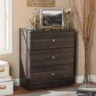 Baxton Studio Decon Modern and Contemporary Espresso Brown Wood 3-Drawer Storage Chest