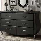 Baxton Studio Enzo Modern and Contemporary Black Faux Leather 6-Drawer Dresser
