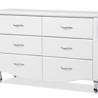 Baxton Studio Enzo Modern and Contemporary White Faux Leather 6-Drawer Dresser