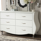 Baxton Studio Enzo Modern and Contemporary White Faux Leather 6-Drawer Dresser