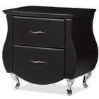 Baxton Studio Erin Modern and Contemporary Black Faux Leather Upholstered Nightstand