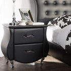 Baxton Studio Erin Modern and Contemporary Black Faux Leather Upholstered Nightstand