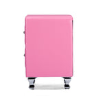 Baxton Studio Stella Crystal Tufted Pink Leather Modern Nightstand