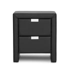 Baxton Studio Frey Black Upholstered Modern Nightstand