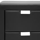Baxton Studio Frey Black Upholstered Modern Nightstand