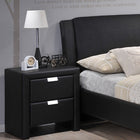 Baxton Studio Frey Black Upholstered Modern Nightstand