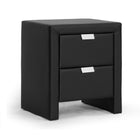 Baxton Studio Frey Black Upholstered Modern Nightstand
