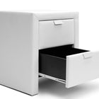 Baxton Studio Frey White Upholstered Modern Nightstand