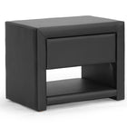 Baxton Studio Massey Black Upholstered Modern Nightstand