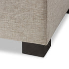 Baxton Studio Roanoke Modern and Contemporary Beige Fabric Upholstered Grid-Tufting Storage Ottoman Bench
