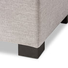Baxton Studio Roanoke Modern and Contemporary Grayish Beige Fabric Upholstered Grid-Tufting Storage Ottoman Bench