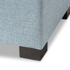 Baxton Studio Roanoke Modern and Contemporary Light Blue Fabric Upholstered Grid-Tufting Storage Ottoman Bench
