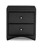 Baxton Studio Dorian Black Faux Leather Upholstered Modern Nightstand