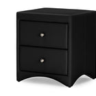 Baxton Studio Dorian Black Faux Leather Upholstered Modern Nightstand
