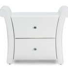 Baxton Studio Victoria Matte White PU Leather 2 Storage Drawers Nightstand Bedside Table