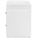 Baxton Studio Victoria Matte White PU Leather 2 Storage Drawers Nightstand Bedside Table