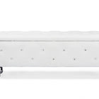 Baxton Studio Seine White Leather Contemporary Storage Ottoman