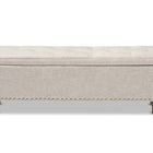 Baxton Studio Hannah Modern and Contemporary Beige Fabric Upholstered Button-Tufting Storage Ottoman Bench