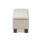 Baxton Studio Hannah Modern and Contemporary Beige Fabric Upholstered Button-Tufting Storage Ottoman Bench