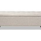 Baxton Studio Hannah Modern and Contemporary Beige Fabric Upholstered Button-Tufting Storage Ottoman Bench
