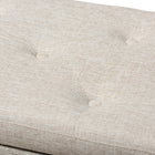 Baxton Studio Hannah Modern and Contemporary Beige Fabric Upholstered Button-Tufting Storage Ottoman Bench