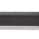Baxton Studio Hannah Modern and Contemporary Dark Grey Fabric Upholstered Button-Tufting Storage Ottoman Bench