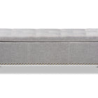 Baxton Studio Hannah Modern and Contemporary Grayish Beige Fabric Upholstered Button-Tufting Storage Ottoman Bench