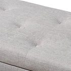 Baxton Studio Hannah Modern and Contemporary Grayish Beige Fabric Upholstered Button-Tufting Storage Ottoman Bench