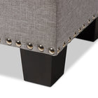 Baxton Studio Hannah Modern and Contemporary Grayish Beige Fabric Upholstered Button-Tufting Storage Ottoman Bench